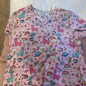 Llama scrub top